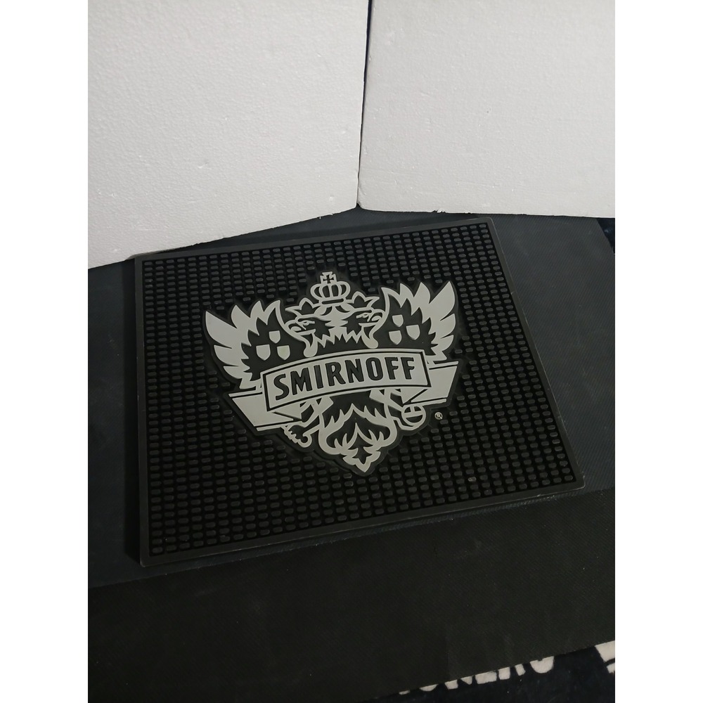 Vintage Smirnoff Vodka Double Eagle Logo Rubber Bar Spill Mat Service Drip Run